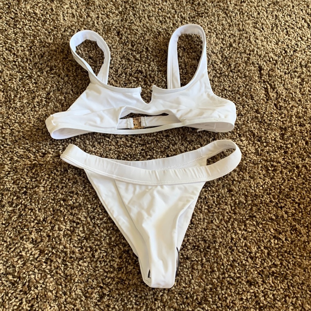NWT white fashion nova skimpy bikini